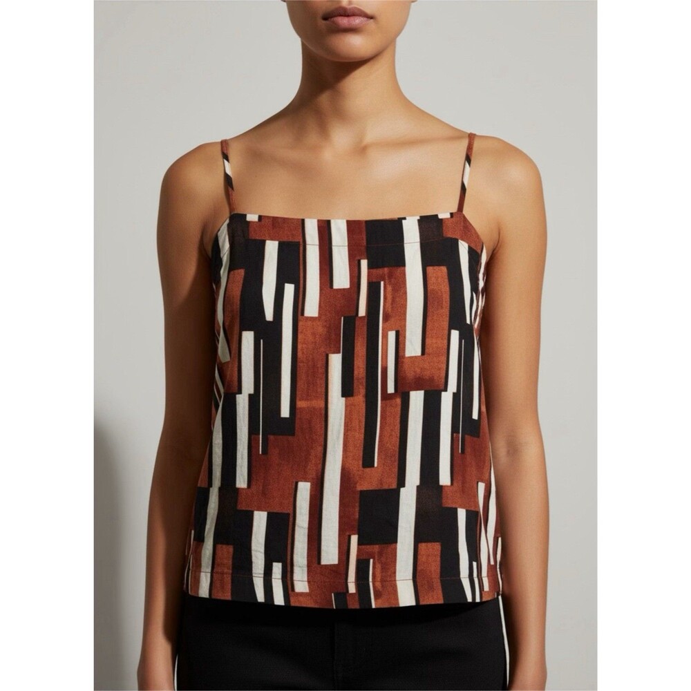 NWT Treasure & Bond Falling Stripes Linen Blend Tank Top Large Rust Boho
